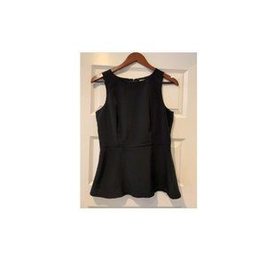 Banana Republic black peplum back zip top